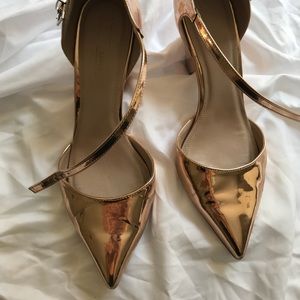 Gold ASOS ankle strap heels